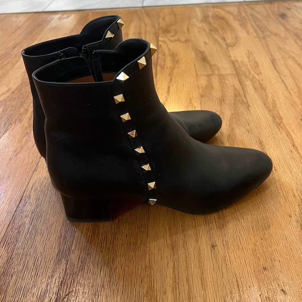 Valentino Black Rockstud Booties